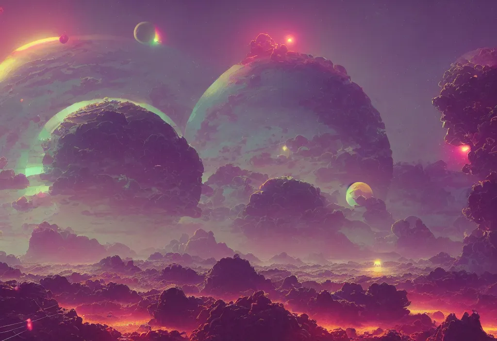 Prompt: dramatic epic stunning beautiful and insanely detailed matte painting of the universe with hexagons, lens flares, atmospheric and vaporwave composition, digital art by Kilian Eng and Simon Stalenhag, masterpiece, fantastic, octane render, 8K HD Resolution, High quality image