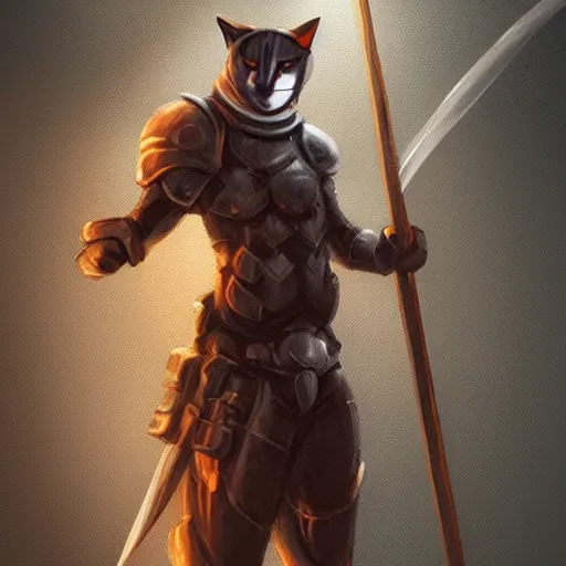 Image similar to cat knight concept art artstation