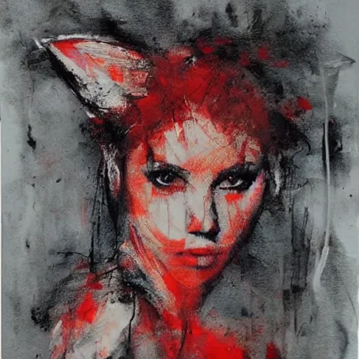 Image similar to A gorgeous red haired vixen at the club, realistic, sharp focus, 8k high definition, insanely detailed, intricate, elegant, art by Guy Denning