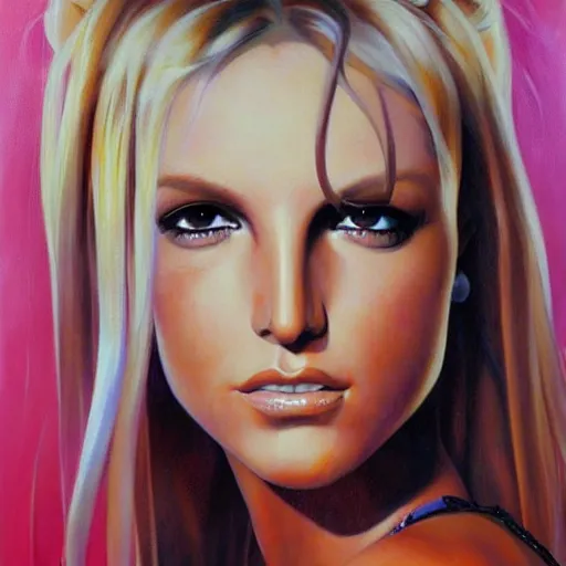 Prompt: detailed portrait of britney spears anime intricate, hyper detailed, realistic, oil painting, by julie bell, frank frazetta, cinematic lighting