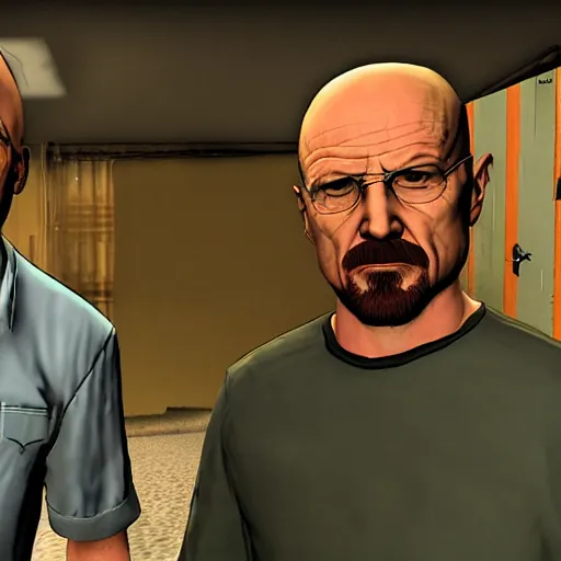 Prompt: Walter White and jesse pinkman gta load screen