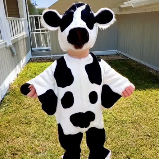 Image similar to wearing cow costume, craigslist photo