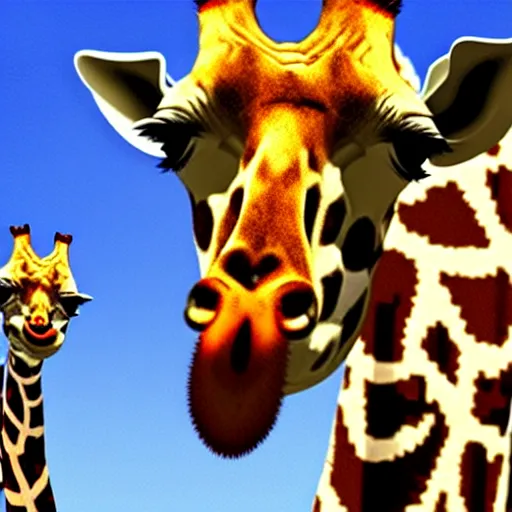 Image similar to giraffe smoking weed