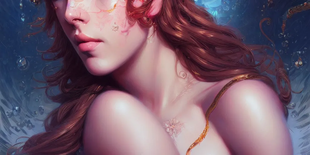 Image similar to portrait of a seductive aphrodite, detailed intricate illustration, detailed illustration, hd, 4 k, digital art, overdetailed art, by greg rutkowski, by loish, complementing colors, trending on artstation, deviantart