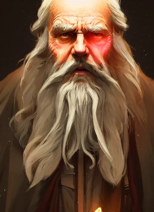 Image similar to old man with light beard, long hair, jedi, modern, colourful!! highly detailed, digital painting, artstation, concept art, sharp focus, illustration, by greg rutkowski