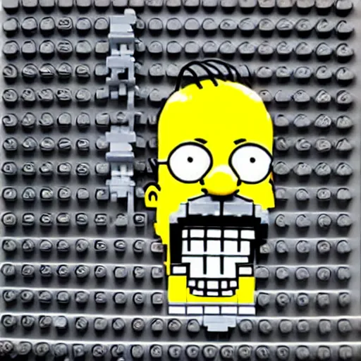 Image similar to Homer Simpson made out of LEGO