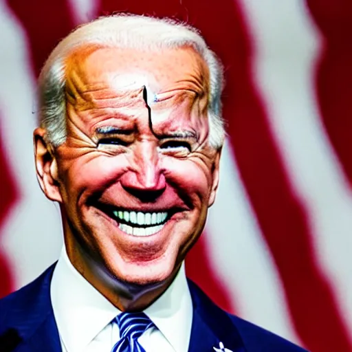 Image similar to joe Biden as a republican, laughing,