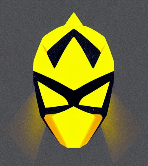 Image similar to symmetry!! yellow ranger, lightning - bolt - shaped helmet!!, hard edges, product render retro - futuristic poster scifi, lasers and neon circuits, yellow ranger, thunder, lightning, intricate, elegant, highly detailed, digital painting, artstation, concept art, smooth, sharp focus, illustration, dreamlike, art by artgerm