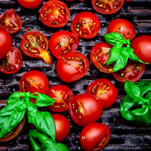 Image similar to photo of grilled [ tomato ] taken with canon eos - 1 d x mark iii, bokeh, sunlight, studio 4 k