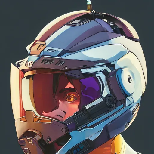 Prompt: a portrait of a stunning beautiful elite jessica jones gundam pilot, with an intricate, detailed, urban inspired hiphop afro futuristic helmet, vector behance hd jesper ejsing, rhads, makoto shinkai, lois van baarle, ilya kuvshinov, rossdraws, hd, 3 2 k, ilya kuvshinov, gustav klimt