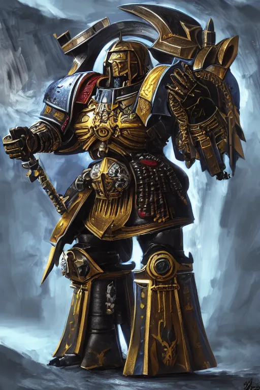 Image similar to armor portrait heros warhammer 4 0 k horus heresy fanart - the primarchs emperor by johannes helgeson animated with vfx concept artist & illustrator global illumination ray tracing hdr fanart arstation zbrush central hardmesh 8 k octane renderer comics stylized