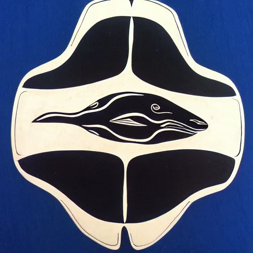 Image similar to whale. style of haida gwaii, pacific northwest coast, native art, tribal, clean