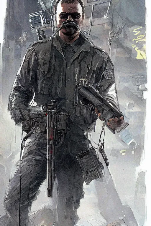 Prompt: teddy roosevelt as a blackops assassin. cyberpunk 2077 concept art by James Gurney and Mœbius.