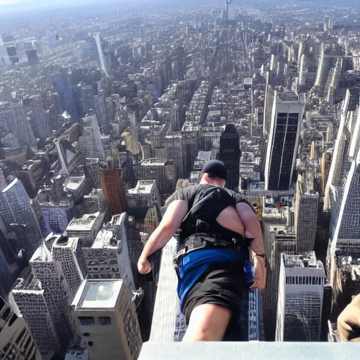 Image similar to large man climbing up empire state building