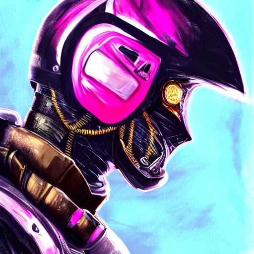 Image similar to profile portrait, helmet tiger cyberpunk made of pink lava and fire in dc comics style, aurora digital package, profile portrait, cyberpunk fashion, realistic shaded perfect face, fine details, very dark environment, misty atmosphere, closeup, d & d, fantasy, intricate, elegant, highly detailed, digital painting, artstation, concept art, matte, sharp focus, illustration, hearthstone