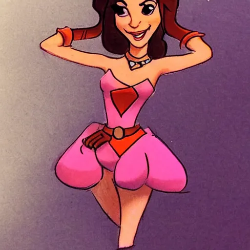 Image similar to milt kahl sketch of victoria justice with kim kardashian body as princess daisy from super mario bros