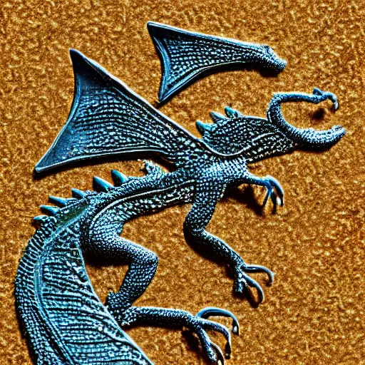 Image similar to brightfield microscopy photograph of a tiny dragon