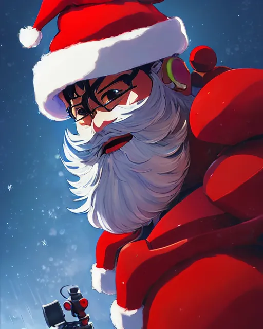 Prompt: robot santa claus attacks, portrait shinkai makoto studio ghibli studio key hideaki anno sakimichan stanley artgerm lau rossdraws james jean marc simonetti elegant highly detailed digital painting artstation pixiv