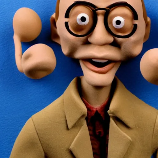 Image similar to claymation man who ’ s head is a television