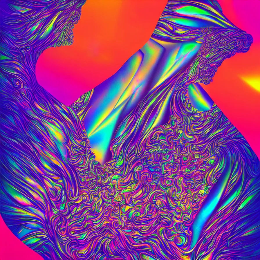 Image similar to album cover design tropical iridescent dmt trip, by Jonathan Zawada, Pi-Slices and Android Jones, digital art