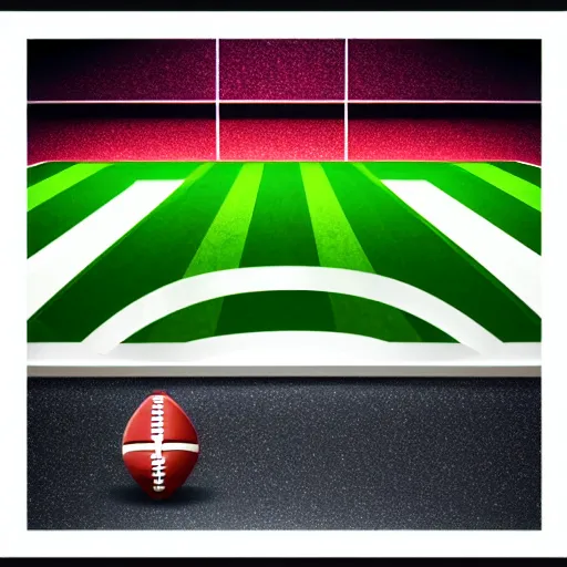 Prompt: nft card with a football on a football field with stadium light, epic, high realistic