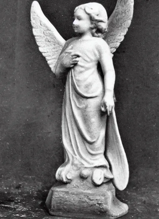 Prompt: old photo of a biblically accurate angel