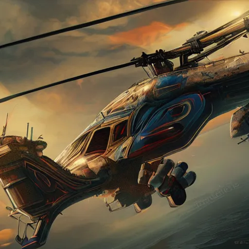 Image similar to helicopter transformer, cinematic, film, unreal engine, digital, artstation, detailed intricate illustration, heavenly atmosphere, digital art, overdetailed art, concept art, complementing colors, trending on artstation, cgstudio, the most beautiful image ever created, dramatic, subtle, details, award winning artwork, beautiful scenery