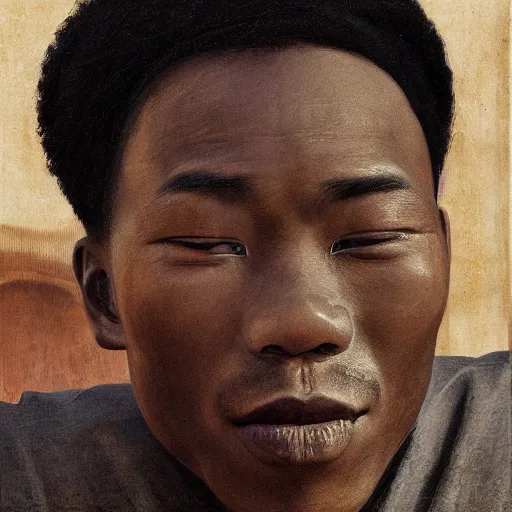 Image similar to black chinese man, portrait, hd, realisct, photo, realism