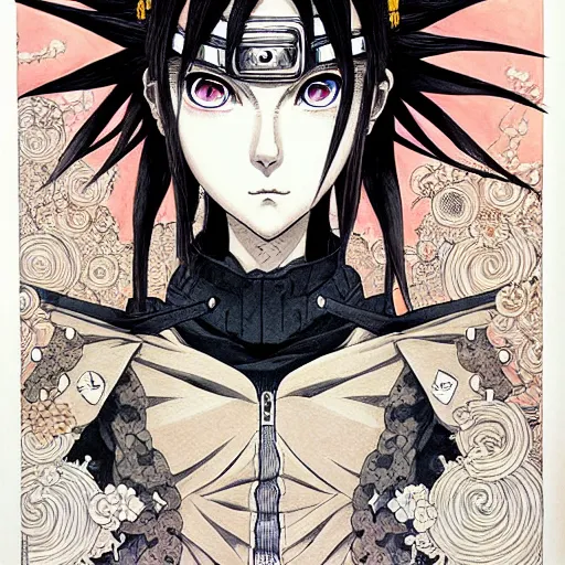 Prompt: prompt: Portrait painted in Naruto Shipudden style drawn by Vania Zouravliov and Takato Yamamoto, inspired by Fables, intricate acrylic gouache painting, high detail, sharp high detail, manga and anime 2000