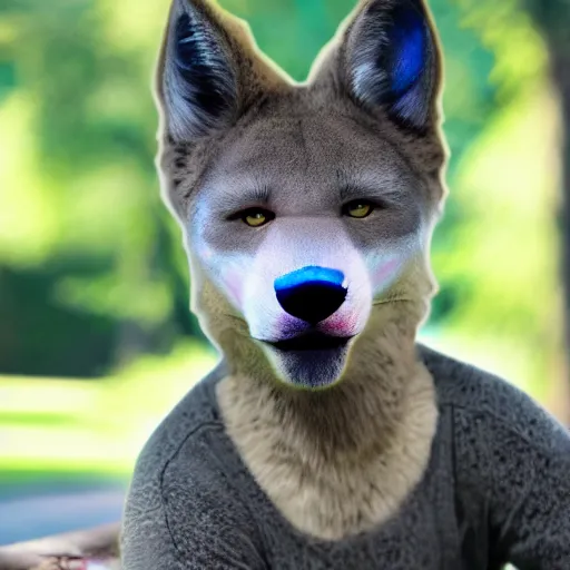 Prompt: furry fursona hiperrealistic photograph