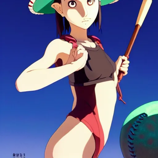 Image similar to beautiful boyish natalie portman gravure model in majora's mask, wearing wooden mask and baseball cap and leotard, street wear with subtle mayan patterns, aztec bathing suit, gapmoe yandere grimdark, trending on pixiv fanbox, painted by greg rutkowski makoto shinkai takashi takeuchi studio ghibli, akihiko yoshida