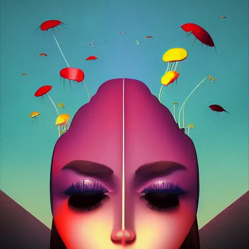 Prompt: a simple vector based illustration, behance contest winner, an ultrafine detailed painting by rafal olbinski, pop surrealism, artgerm, skeuomorphic, a vivid landscape, airbrush art, by ross tran, minimalist, detailed painting, very detailed