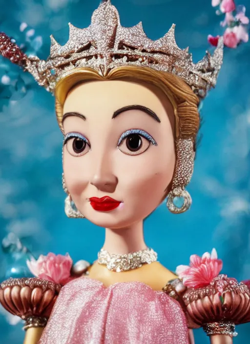 Prompt: closeup face profile portrait of tin toy grace kelly as a fairytale princess wearing a crown eating cakes, bikini, depth of field, zeiss lens, detailed, symmetrical, centered, fashion photoshoot, by nicoletta ceccoli, mark ryden, lostfish, breathtaking, 8 k resolution, extremely detailed, beautiful, establishing shot, artistic, hyperrealistic, octane render