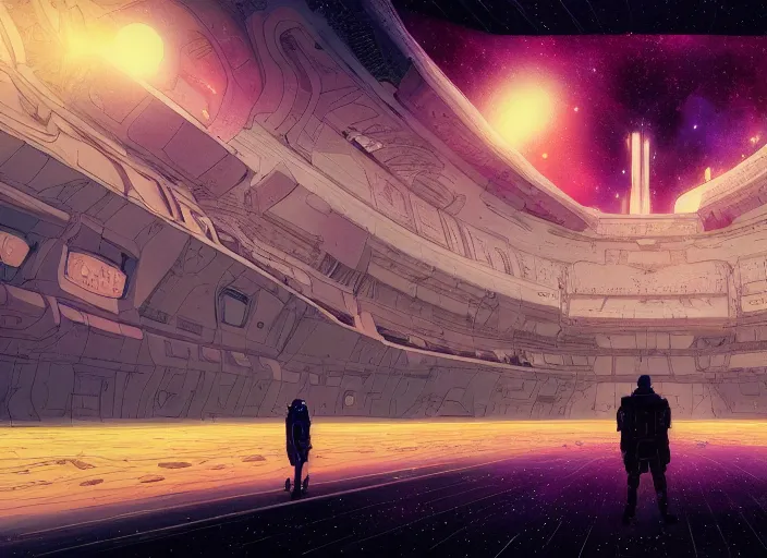 Image similar to inside the empty nebula, wide view of the vast space. sharp focus, cinematic pose, cinematic lighting, unreal engine render. art by josan gonzales and moebius and deathburger.