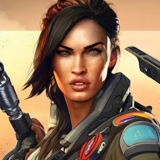 Image similar to Megan Fox as Apex Legends character,