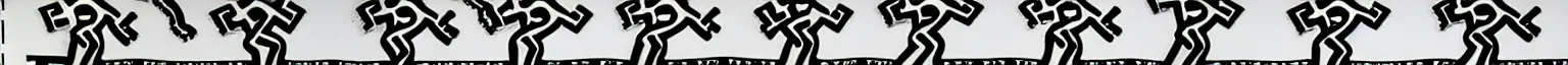 Image similar to tiny dancing people by Keith Haring