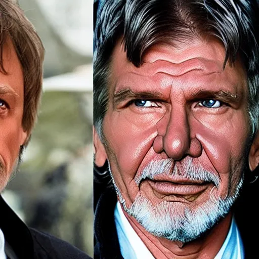 Image similar to mark hamill mixed with harrison ford