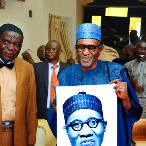 Prompt: A donkey with Muhammadu Buhari's face