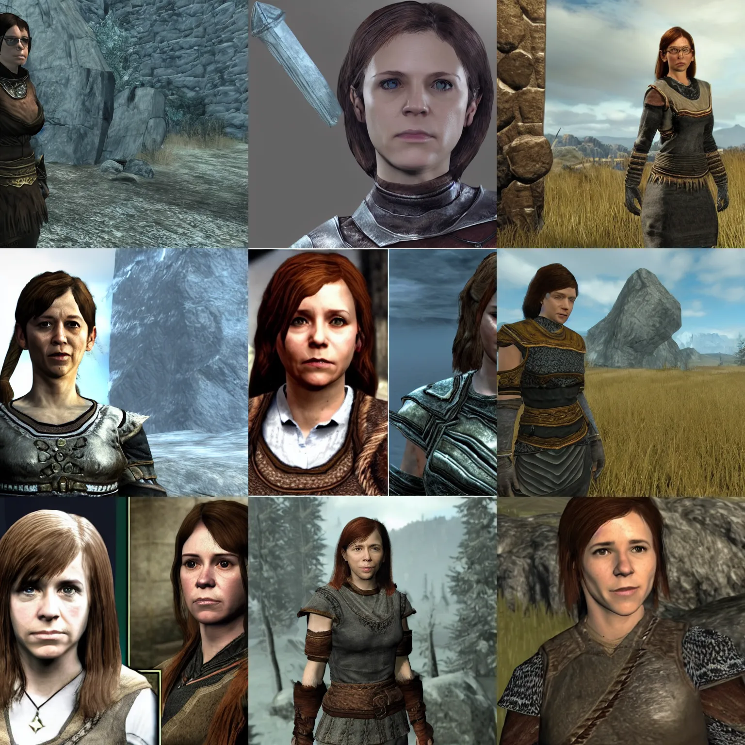 Prompt: female asa Butterfield mixed with pam beesly as a character in Skyrim