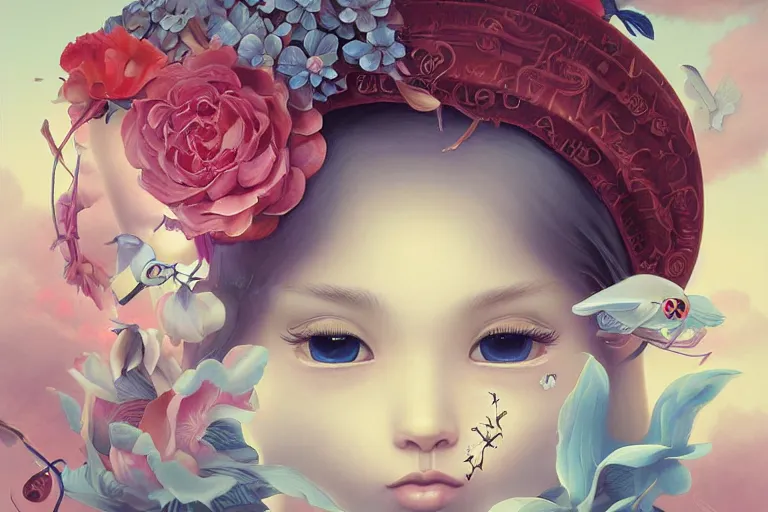Image similar to lullaby by ross tran, detailed painting, pop surrealism, a vivid landscape, a simple vector based illustration, minimalist, an ultrafine detailed painting by rafal olbinski, airbrush art, artgerm, very detailed, skeuomorphic, behance contest winner