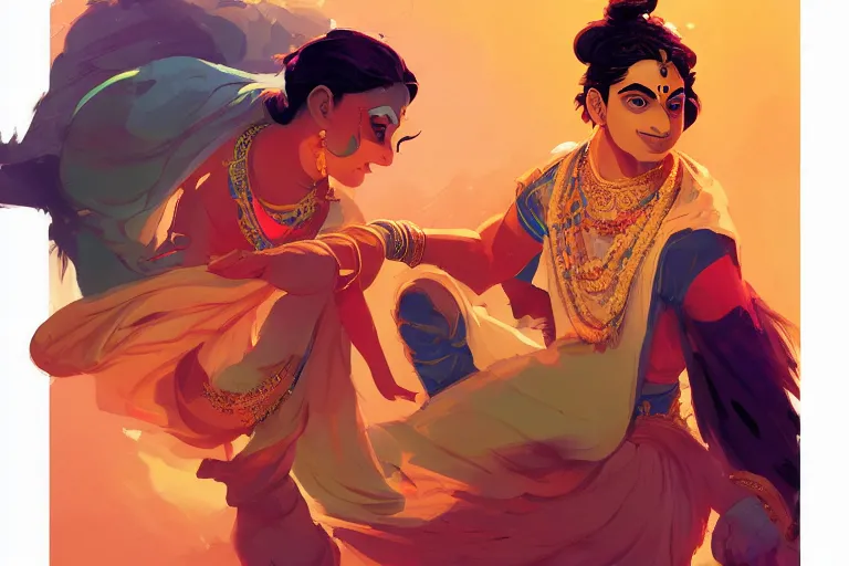 Prompt: lord krishna vishwaroop, official fanart behance hd artstation by jesper ejsing, by rhads, makoto shinkai and lois van baarle, ilya kuvshinov, ossdraws, cel shaded and by feng zhu and loish and laurie greasley, victo ngai, andreas rocha, john harris