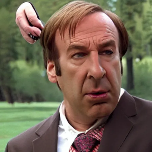 Prompt: Saul Goodman eating poop