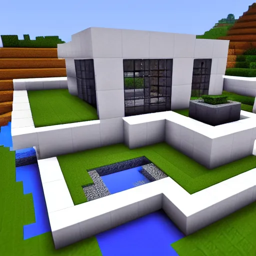 Image similar to modern clean Minecraft house