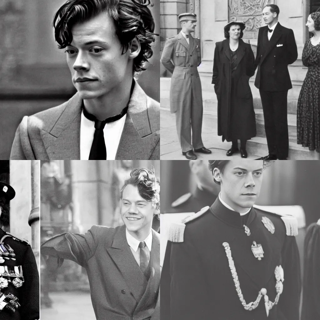 Prompt: Harry Styles as Chancellor of Germany 1939