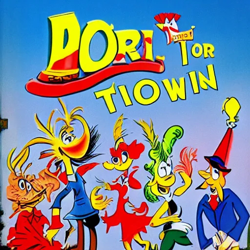 Prompt: toon town by dr. seuss