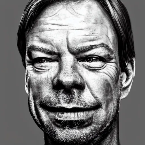 Image similar to Ian beale with the physique of a body builder, hyper realistic face, ultra detailed, cinematic, dynamic lighting, photorealistic, refined, intricate, digital art, digital painting, masterpiece, 8k