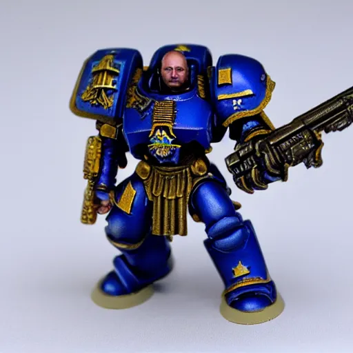 Image similar to hyper realistic warhammer 40k ultramarine