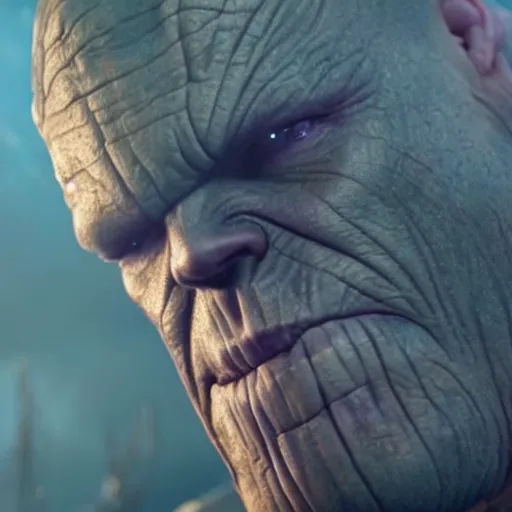 Prompt: 4K still of Thanos Smoking Marijuana, 8K