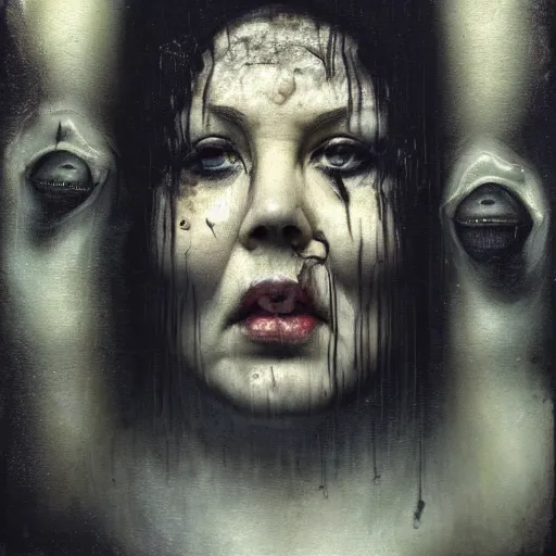 Image similar to portrait of the face of big fat old sumoringer as despair from sandman, venus of willendorf, by jeremy mann, by gregory crewdson, by bastien lecouffe deharme, by russ mills, sad face, topknot, black hair, mourning, black eyes, white room, soft lightning, high detailed, 8 k