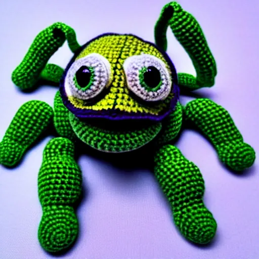 Image similar to crochet cyberpunk turtle, hyper realistic